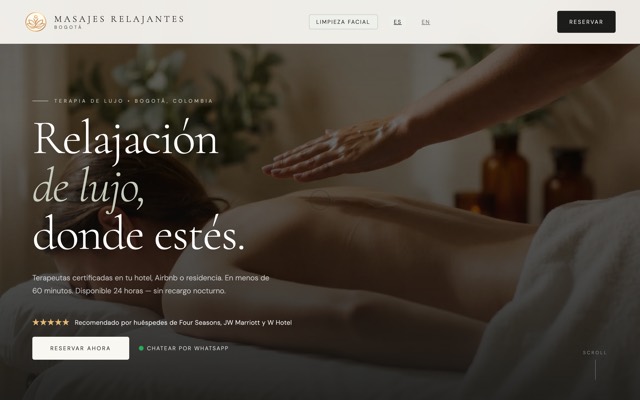 Portada de masajesrelajantesbogota.com